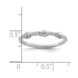 Sterling Silver Rhodium-plated Clear CZ Knot Ring - QR-496684A0-1110