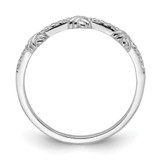 Sterling Silver Rhodium-plated Clear CZ Knot Ring - QR-8FAADC14-8512