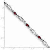 Sterling Silver Rhodium-plated Composite Ruby and Diamond Bracelet - QX-4136CCF4-2528