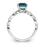Sterling Silver Rhodium-plated Created Alexandrite and Diamond Ring - RM-03AFFDCB-7221