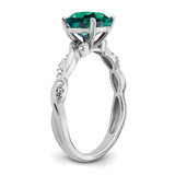 Sterling Silver Rhodium-plated Created Alexandrite and Diamond Ring - RM-03AFFDCB-7221
