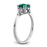Sterling Silver Rhodium-plated Created Alexandrite and Diamond Ring - RM-1E59114B-2508