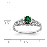 Sterling Silver Rhodium-plated Created Emerald & Diam. Ring - QB-0F2F7FAD-1895