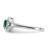 Sterling Silver Rhodium-plated Created Emerald & Diam. Ring - QB-5E9FD626-5686