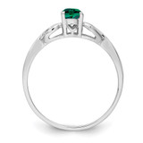 Sterling Silver Rhodium-plated Created Emerald Ring - QB-267F40CE-4890