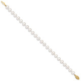14k 6-7mm White Near Round Freshwater Cultured Pearl 8.25 inch Bracelet