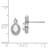 Sterling Silver Rhodium-plated Created Opal & Diam. Earrings - QB-29ABE571-6816
