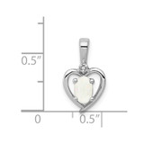 Sterling Silver Rhodium-plated Created Opal & Diam. Pendant - QB-8FB8A639-3272