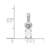 Sterling Silver Rhodium-plated Created Opal & Diam. Pendant - QB-FDE8C6C0-9625