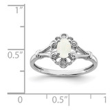 Sterling Silver Rhodium-plated Created Opal & Diam. Ring - QB-6BCF35F8-2040