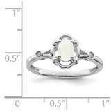 Sterling Silver Rhodium-plated Created Opal & Diam. Ring - QB-7B5CA96A-1622