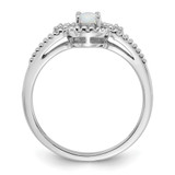 Sterling Silver Rhodium-plated Created Opal & Diam. Ring - QB-A0B56D26-8347