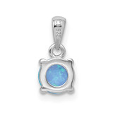 Sterling Silver Rhodium-plated Created Opal Pendant and Earring Set - QS-2A7FF761-4379
