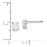 Sterling Silver Rhodium-plated Created Opal Post Earrings - QE-BE80F78E-5303