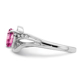 Sterling Silver Rhodium-plated Created Pink Sapphire and Diamond Ring - RM-C4A96780-5247