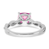 Sterling Silver Rhodium-plated Created Pink Sapphire and Diamond Ring - RM-E2888D24-2552