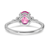 Sterling Silver Rhodium-plated Created Pink Sapphire/Diamond Ring - RM-269A7F3F-2312