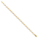 14k 6-7mm White Near-Round Freshwater Cultured Pearl Beaded 7 inch Bracelet