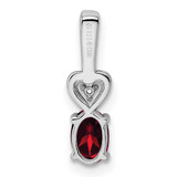 Sterling Silver Rhodium-plated Created Ruby & Diam. Pendant - QB-FA76EF8C-2315