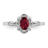 Sterling Silver Rhodium-plated Created Ruby & Diam. Ring - QB-61060D92-4956