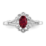 Sterling Silver Rhodium-plated Created Ruby & Diam. Ring - QB-798D3527-1187