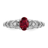 Sterling Silver Rhodium-plated Created Ruby & Diam. Ring - QB-A4722010-1088