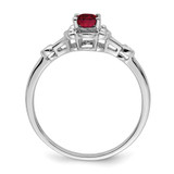 Sterling Silver Rhodium-plated Created Ruby & Diam. Ring - QB-B75CE30B-3464