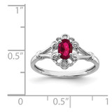 Sterling Silver Rhodium-plated Created Ruby & Diam. Ring - QB-C21E39F1-2632
