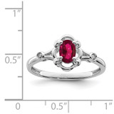Sterling Silver Rhodium-plated Created Ruby & Diam. Ring - QB-DF6133EE-1704