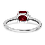 Sterling Silver Rhodium-plated Created Ruby and Diamond Ring - RM-0A020D07-7281
