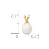 14K 6-7mm White Rice Freshwater Cultured Pearl Pendant