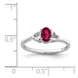 Sterling Silver Rhodium-plated Created Ruby Ring - QB-1206E50C-9873