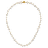 14k 6-7mm White Round Akoya Saltwater Cultured Pearl 16 inch Necklace - PL-55AEEBCA-4486