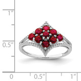 Sterling Silver Rhodium-plated Created Ruby Ring - QR-CE512D40-9458