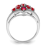 Sterling Silver Rhodium-plated Created Ruby Ring - QR-FCB6B327-1774
