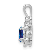 Sterling Silver Rhodium-plated Created Sapphire & Diam. Pendant - QB-EA9DEC1D-5214