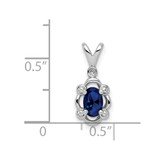 Sterling Silver Rhodium-plated Created Sapphire & Diam. Pendant - QB-EA9DEC1D-5214