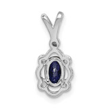 Sterling Silver Rhodium-plated Created Sapphire & Diam. Pendant - QB-EA9DEC1D-5214