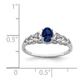 Sterling Silver Rhodium-plated Created Sapphire & Diam. Ring - QB-15D075E0-8953
