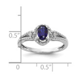 Sterling Silver Rhodium-plated Created Sapphire & Diam. Ring - QB-6C4D2F41-9373