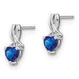 Sterling Silver Rhodium-plated Created Sapphire and Diamond Earrings - EM-B6FEF6DD-5700