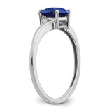 Sterling Silver Rhodium-plated Created Sapphire and Diamond Ring - RM-137B5921-1530