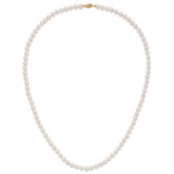 14k 6-7mm White Round Akoya Saltwater Cultured Pearl 24 inch Necklace - PL-CEB53D3B-8342