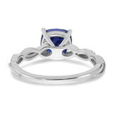 Sterling Silver Rhodium-plated Created Sapphire and Diamond Ring - RM-9B326C86-6196