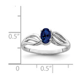 Sterling Silver Rhodium-plated Created Sapphire Ring - QB-0D9EAF87-7564
