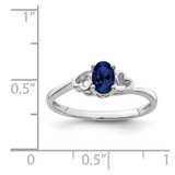 Sterling Silver Rhodium-plated Created Sapphire Ring - QB-75C0F8CF-6649