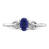 Sterling Silver Rhodium-plated Created Sapphire Ring - QB-81104DE8-4829