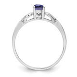 Sterling Silver Rhodium-plated Created Sapphire Ring - QB-B19939F6-9925