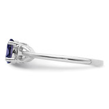 Sterling Silver Rhodium-plated Created Sapphire Ring - QB-B19939F6-9925