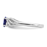 Sterling Silver Rhodium-plated Created Sapphire Ring - QB-C710A0AD-3382